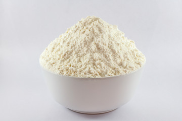 Wheat flour isolated on a white background