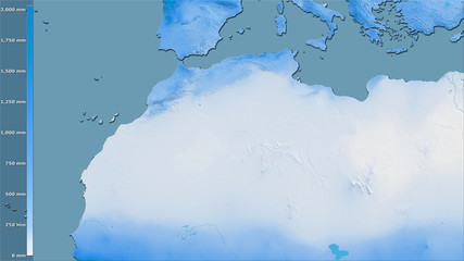 Algeria, annual precipitation - raw data