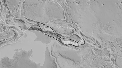 Woodlark plate separated. Grayscale elevation