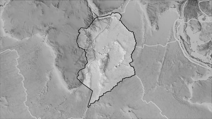 Somalian plate separated. Grayscale elevation
