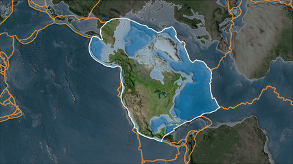 North American plate separated. Satellite imagery A