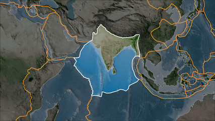 Indian plate separated. Satellite imagery A