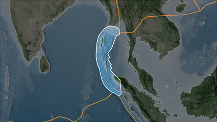 Burma plate separated. Satellite imagery A