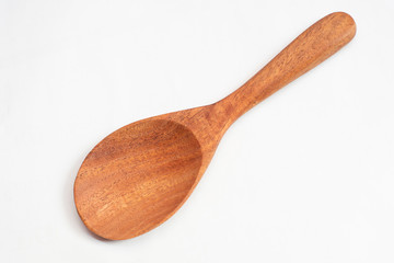 Spoon wood on white background.