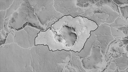 Antarctica plate separated. Grayscale elevation