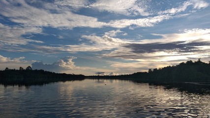 sunset over the lake