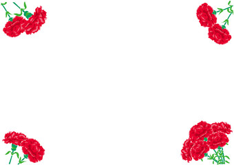カーネーションのフレームのイラスト