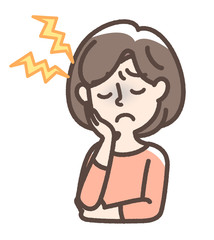 頭痛女性