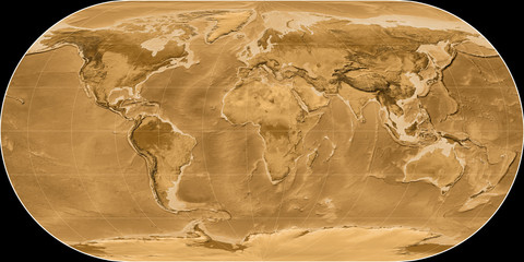Ortelius Oval (11E), sepia, raw