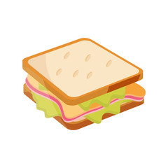 sandwich snack fast food flat style icon