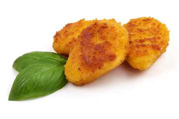 American fast food. Fried Chicken nuggets, isolated on white background