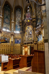 Fototapeta na wymiar Montserrat monastery on mountain in Barcelona, Catalonia.