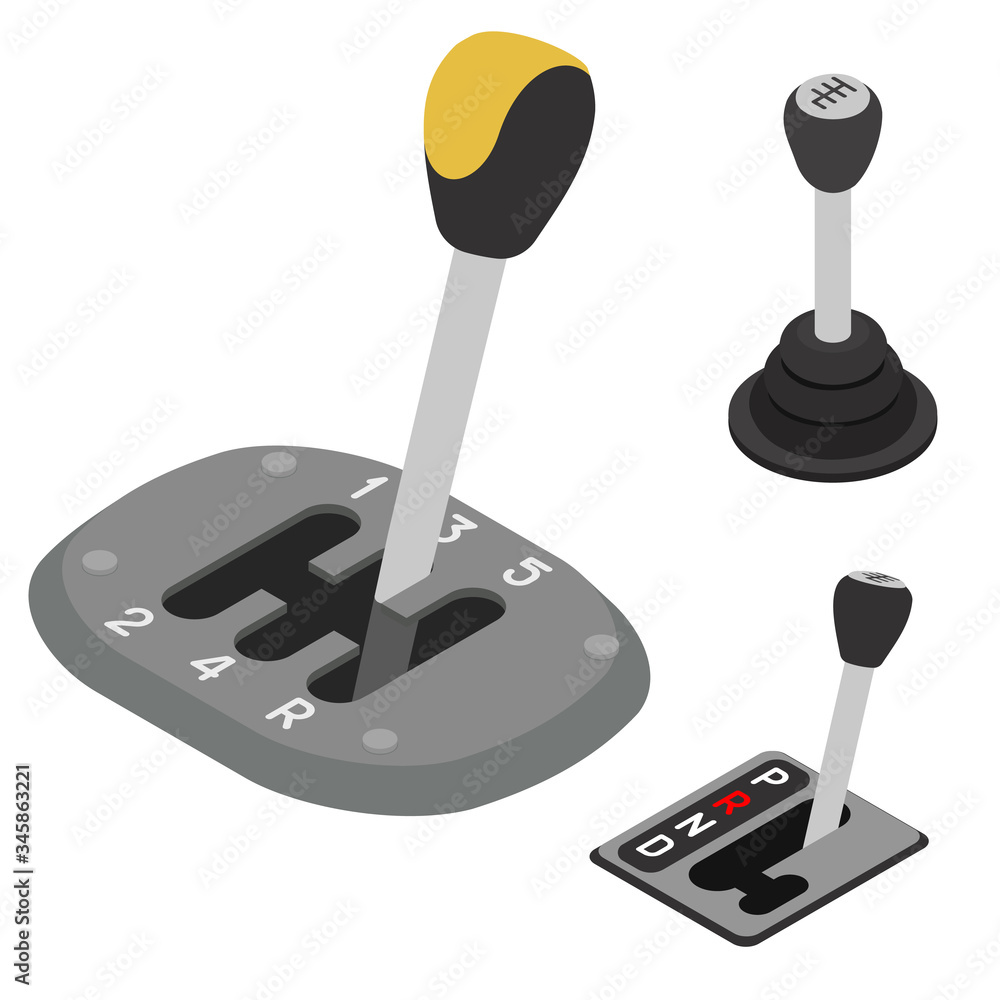 Poster gearbox icons set. isometric set of gearbox vector icons for web design isolated on white background