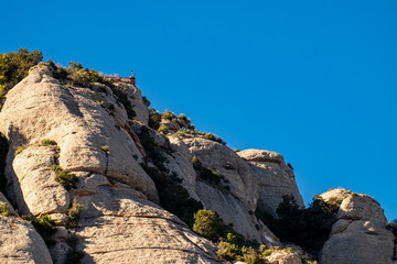 Montserrat monastery on mountain in Barcelona, Catalonia.