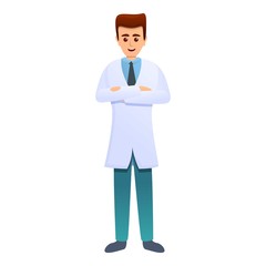 Happy chiropractor icon. Cartoon of happy chiropractor vector icon for web design isolated on white background