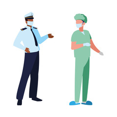 professional men wearing face mask