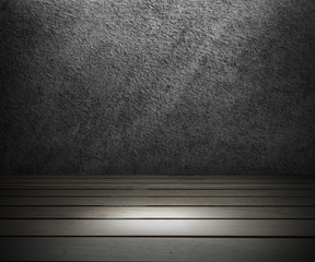 Empty top of  stone ground on concrete wall background texture grunge and surface with space or display for add text or image and product. Loft style interior design.