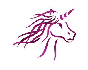 Unicorn Illustration with Silhouette Style