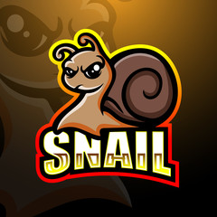 Snail mascot esport logo design