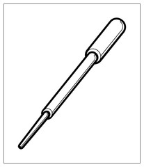 Vector illustration with outlines of medicine dropper icon. For web, logo, app, UI. Isolated