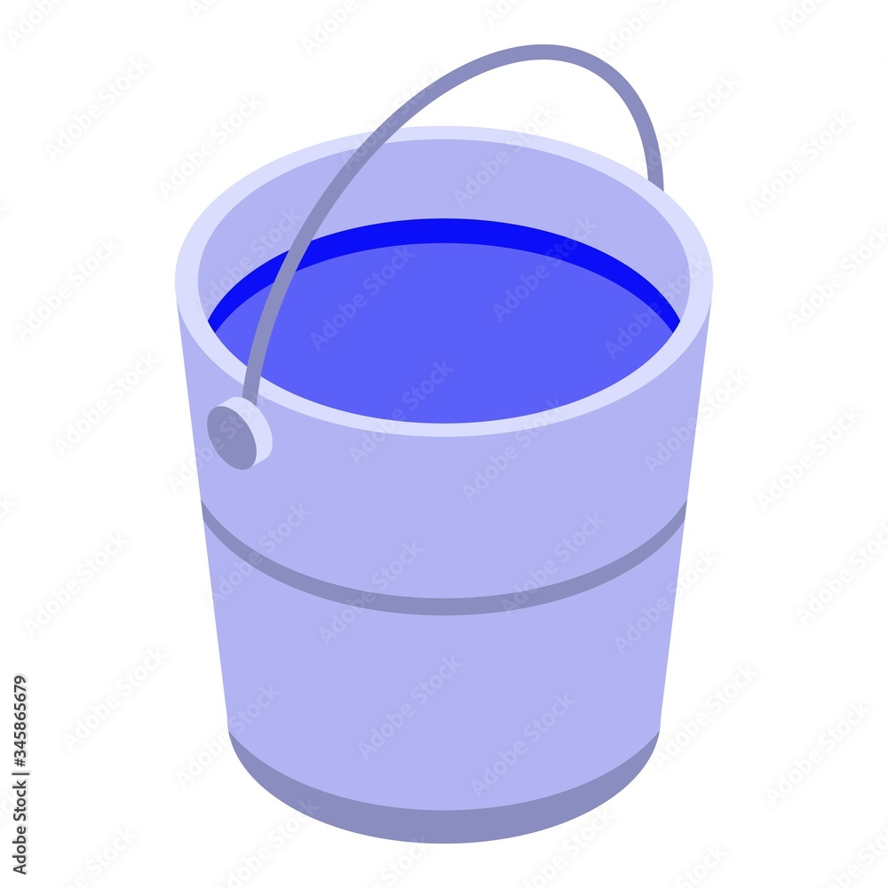 Poster fisherman bucket icon. isometric of fisherman bucket vector icon for web design isolated on white ba