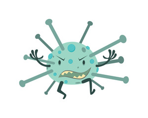 Coronavirus Character Illustration with Cartoon Style