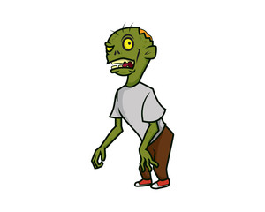 Detailed Zombie Mascot Illustration with Cartoon Style
