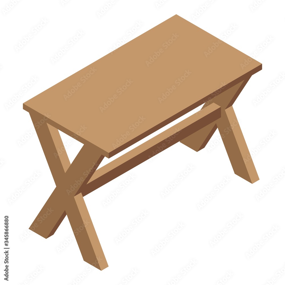Poster folding picnic table icon. isometric of folding picnic table vector icon for web design isolated on 
