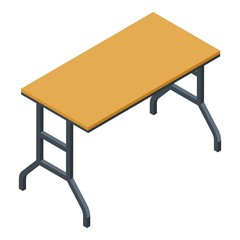 Folding outdoor table icon. Isometric of folding outdoor table vector icon for web design isolated on white background