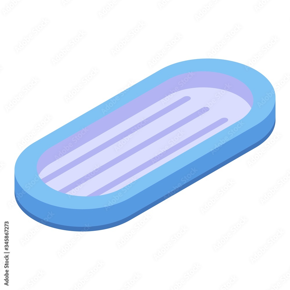 Poster inflatable mattress icon. isometric of inflatable mattress vector icon for web design isolated on wh