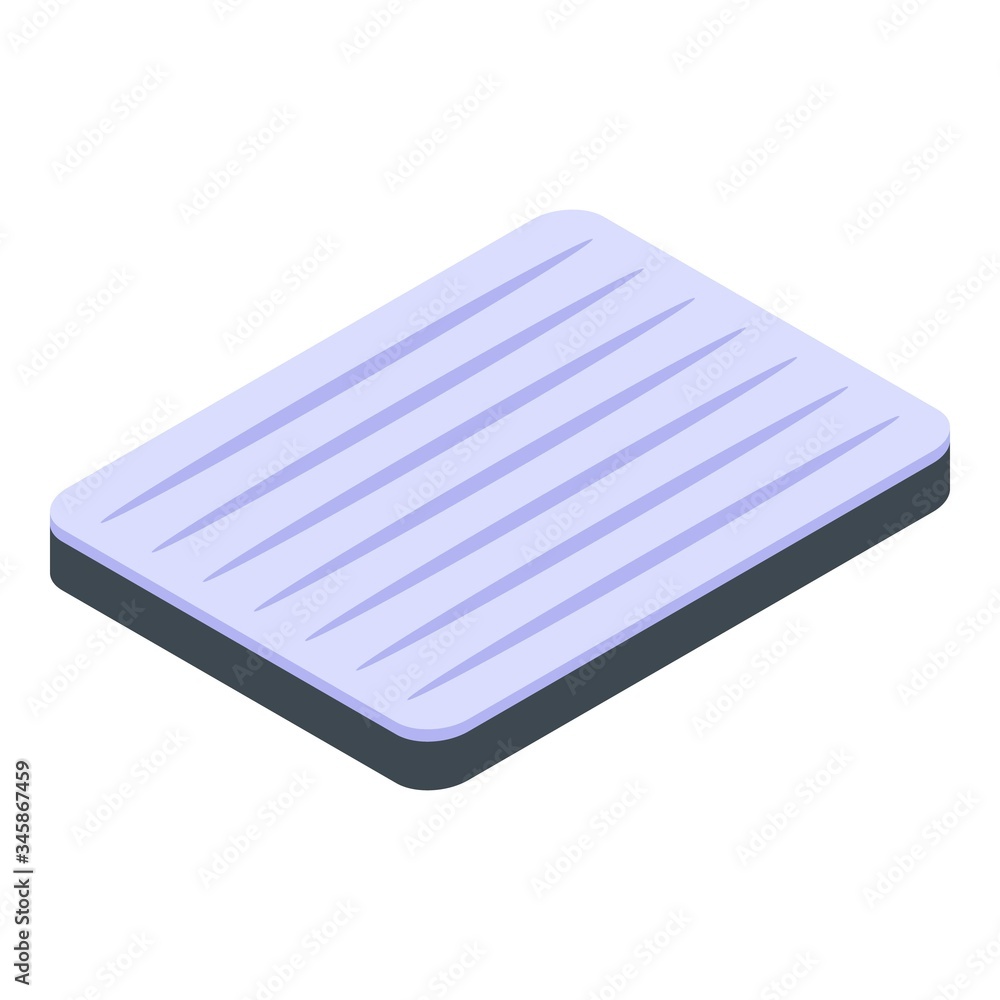 Poster beach inflatable mattress icon. isometric of beach inflatable mattress vector icon for web design is