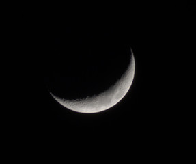 Obraz na płótnie Canvas Crescent moon in black background 