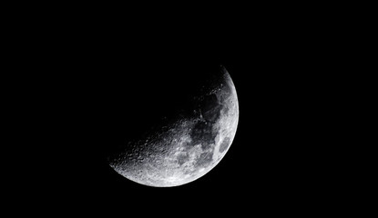 half Moon with black background 