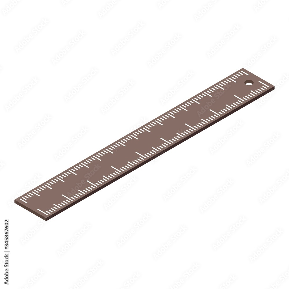 Poster ruler icon. isometric of ruler vector icon for web design isolated on white background