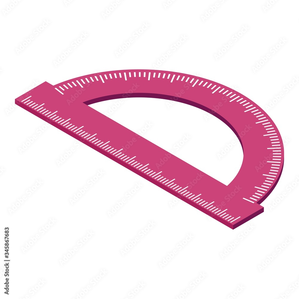 Poster school protractor icon. isometric of school protractor vector icon for web design isolated on white 