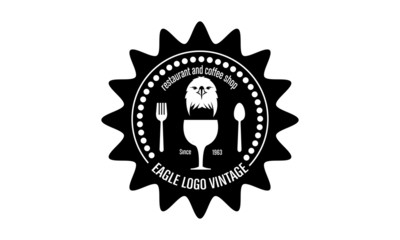 logo of the restaurant's emblem, vintage style with an eagle theme