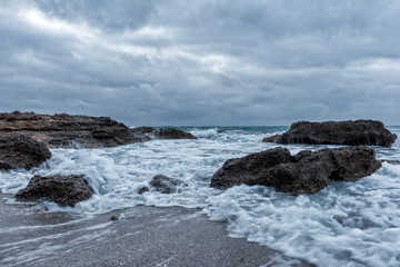 A cloudy sunrise in the renega in Oropesa del Mar