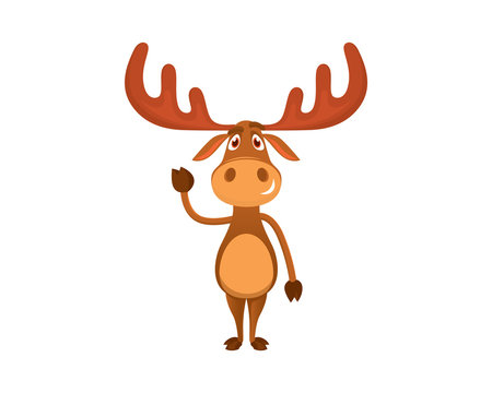 Cute and Sweet Moose Illustration with Cartoon Style