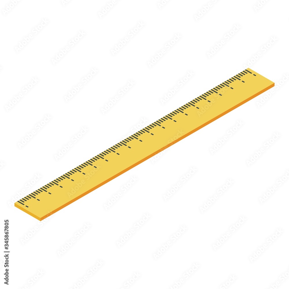 Poster geometric ruler icon. isometric of geometric ruler vector icon for web design isolated on white back