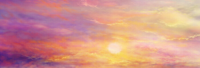 夕陽と空の風景イラスト