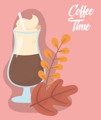 coffee time, latte cup fresh aroma beverage