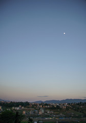 Fototapeta premium Sun setting over Kathmandu Valley