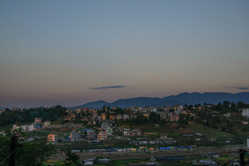 Sun setting over Kathmandu Valley