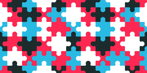 Seamless pattern with Puzzle. Flat Style