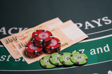 Casino Black Jack table
