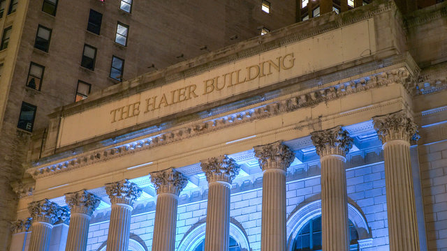 the haier building in new york at night - new york / usa - december 4, 2018