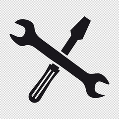 Screwdriver Wrench Tool Set - Vector Icons Isolated On Transparent Background