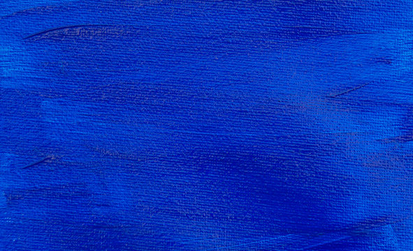 Abstract Vivid Deep Blue Background, Oil On Canvas, Design Element With Perfect Texture.