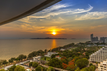 Obraz premium Sunset, Pattaya Thailand