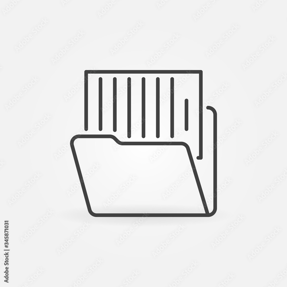 Poster folder with document vector security concept icon or sign in outline style